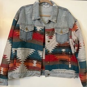 VICI Western Aztec Denim Jacket